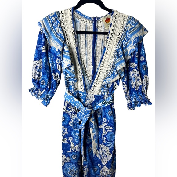 FARM RIO Full Of Flowers Ruffled Jumpsuit - Picture 6 of 9